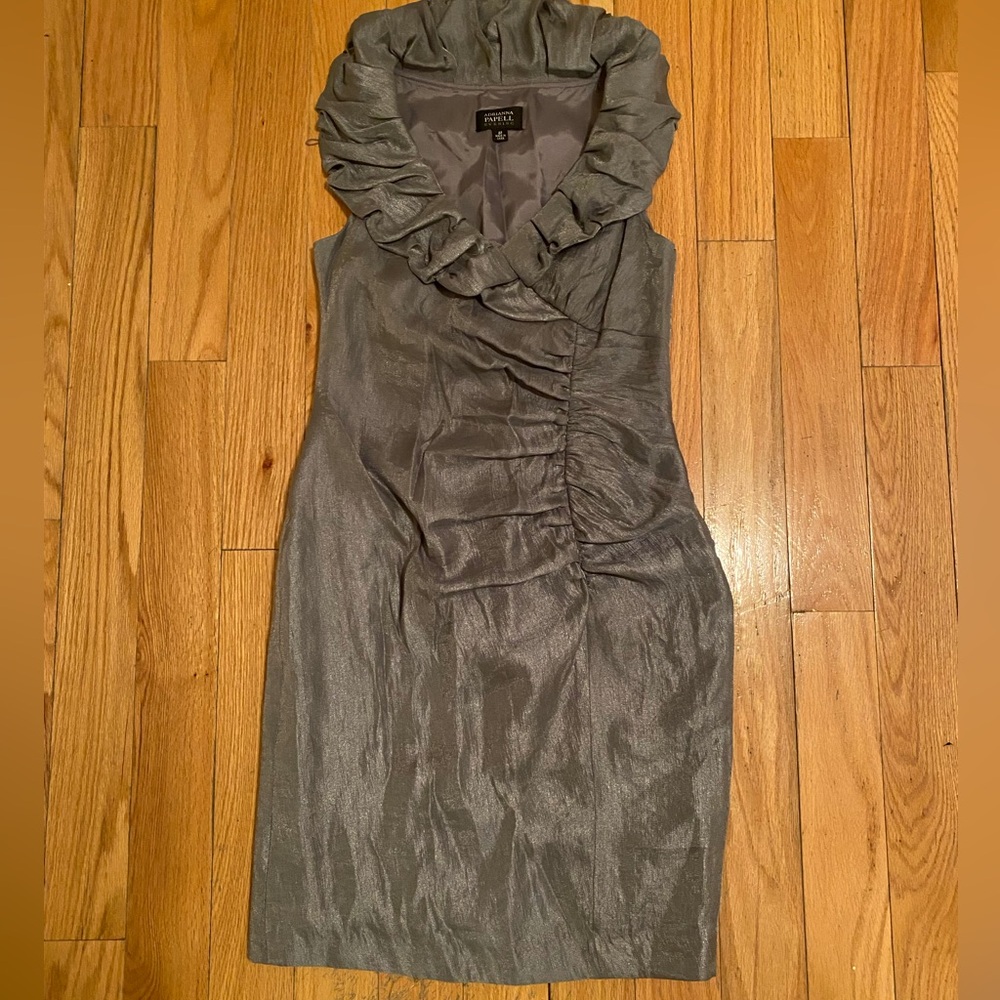 Adrianna Papell Ruffle Evening Cocktail Dress Size 8 Petite